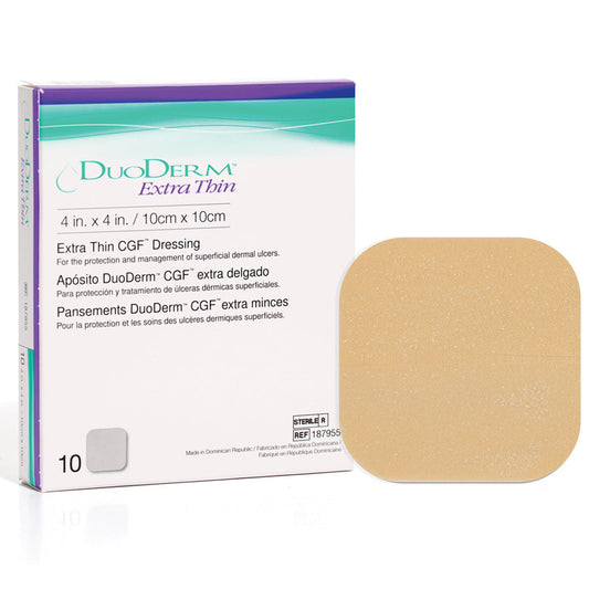 Duoderm Extra Thin Dressing 4 x4 Hydrocolloid Dressings 10/box by Convatec