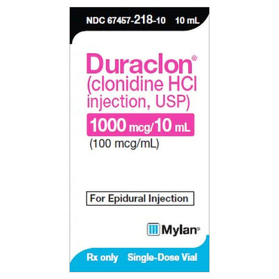Duraclon Clonidine HCl Injection 100 mcg Per mL Preservative Free 10 mL (RX)