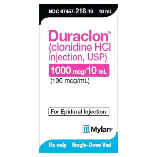 Duraclon Clonidine HCl Injection 100 mcg Per mL Preservative Free 10 mL (RX)