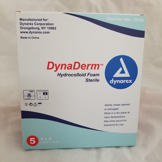 Hydrocolloid Thin 4" x 4" Foam Dressing DynaDerm 10/bx
