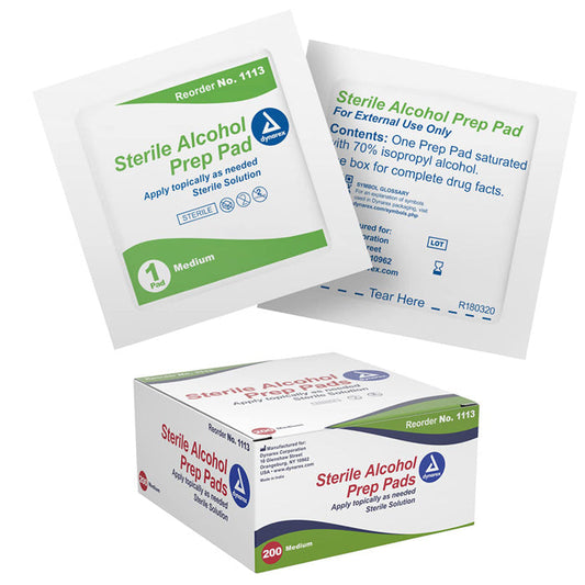 Alcohol Prep Pads Sterile by Dynarex 200/Box