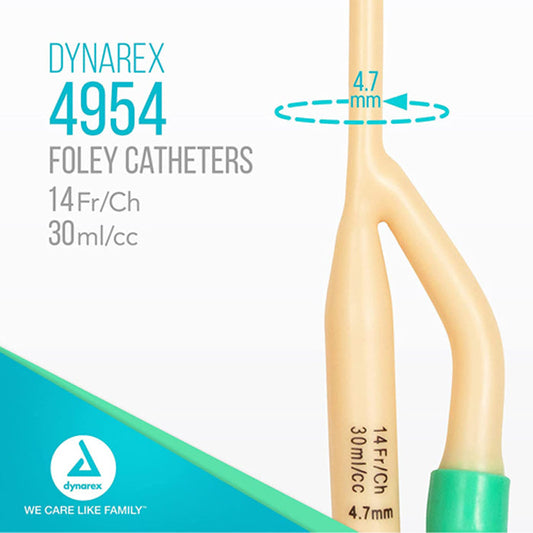 Foley Catheter Two-Way, Sizes 14, 16, 18, 20, 24 French Sizes, Sterile