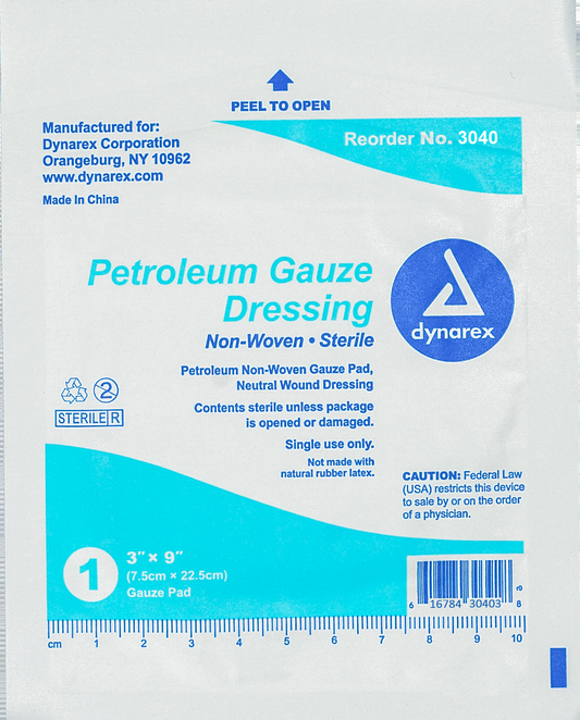 Petroleum Gauze Dressing 3 inch x 9 inch, 12/box
