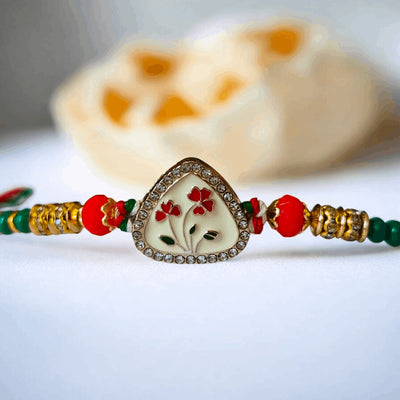 Clear Crystal Rakhi | Send Stones Rakhi 4 PIECES