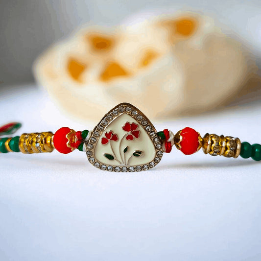 Clear Crystal Rakhi | Send Stones Rakhi 4 PIECES