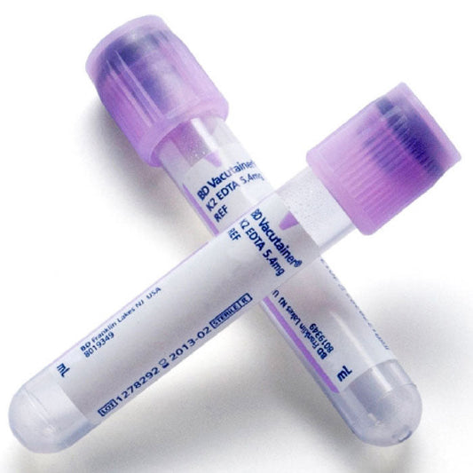 EDTA Blood Collection Tubes BD Vacutainer 6 mL with Hemogard Closure 13mm x 100mm, 100/box
