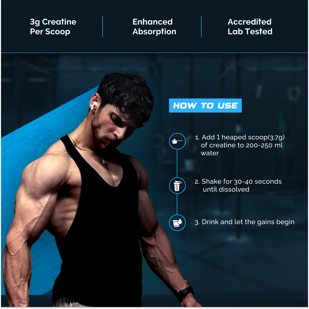 Wellcore - Pure Micronised Creatine Monohydrate | Kiwi Kick (307g, 83 servings)