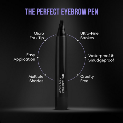 Gleva Eyebrow Pen with 4 Micro-Fork Tip Applicator - Light Brown