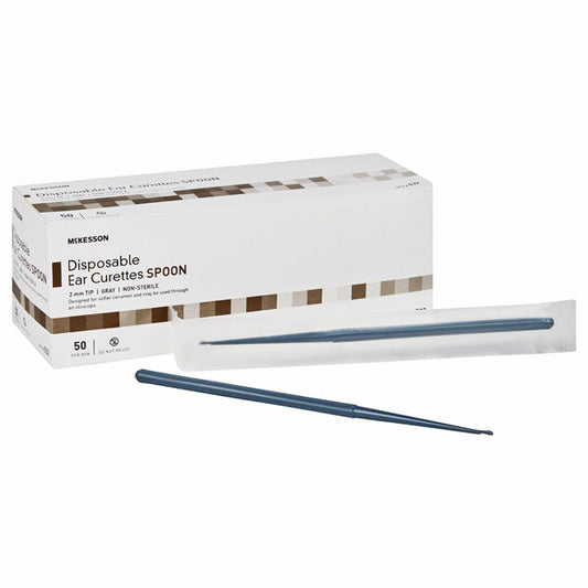 Ear Curette with Grooves 2 mm Size with Spoon Cup Tip, Disposable 50/Box