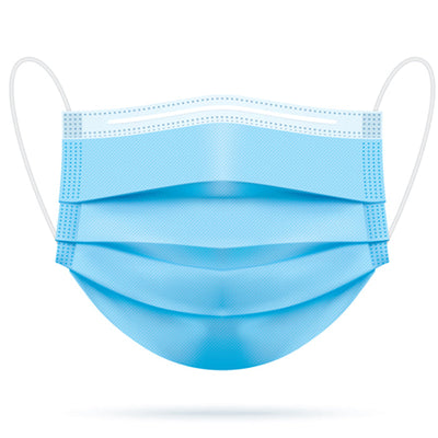 Earloop Face Masks, Light Blue, 50/Box