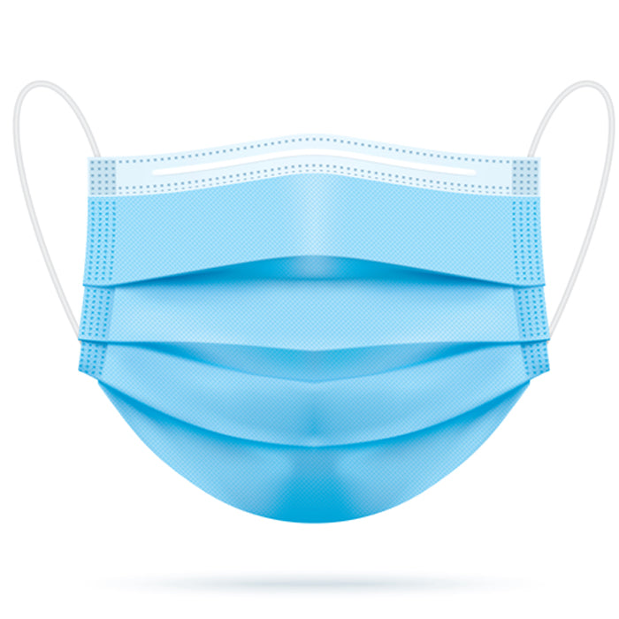 Earloop Face Masks, Light Blue, 50/Box
