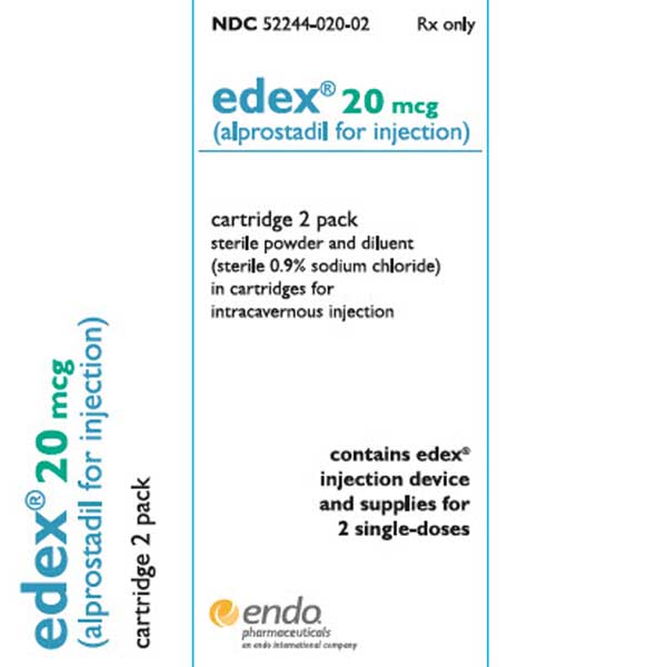 Edex 20 Alprostadil for injection Kit 20 Micrograms, 2 Cartridges (RX)