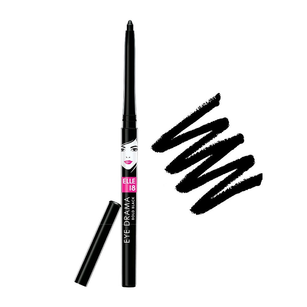 Elle 18 Eye Drama Kajal - Bold Black (0.35 gm) - Combo of 2