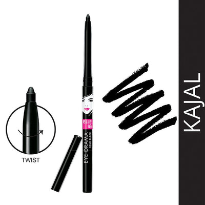 Elle 18 Eye Drama Kajal - Bold Black (0.35 gm) - Combo of 2