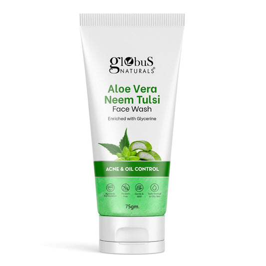 Globus Naturals Aloe vera Neem Tulsi Enriched With Glycerin & Oil Control Formula