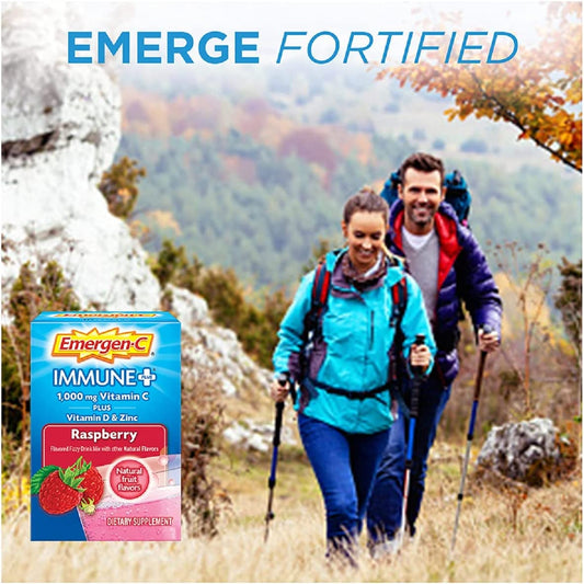 Emergen-C Immune Plus Drink Mix Effervescent Tablets Raspberry Flavor