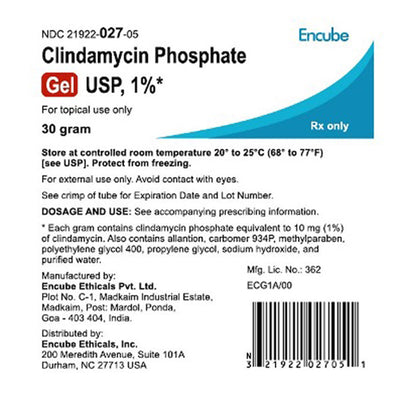 Clindamycin Phosphate Gel 1%, 30 mg by Encube (RX)