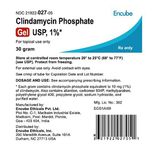 Clindamycin Phosphate Gel 1%, 30 mg by Encube (RX)