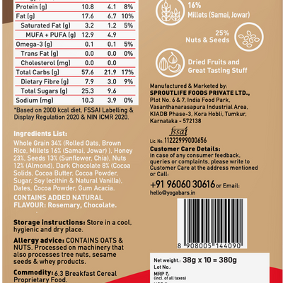 Chocolate Chunk Nut Energy Bars (Pack of 10)