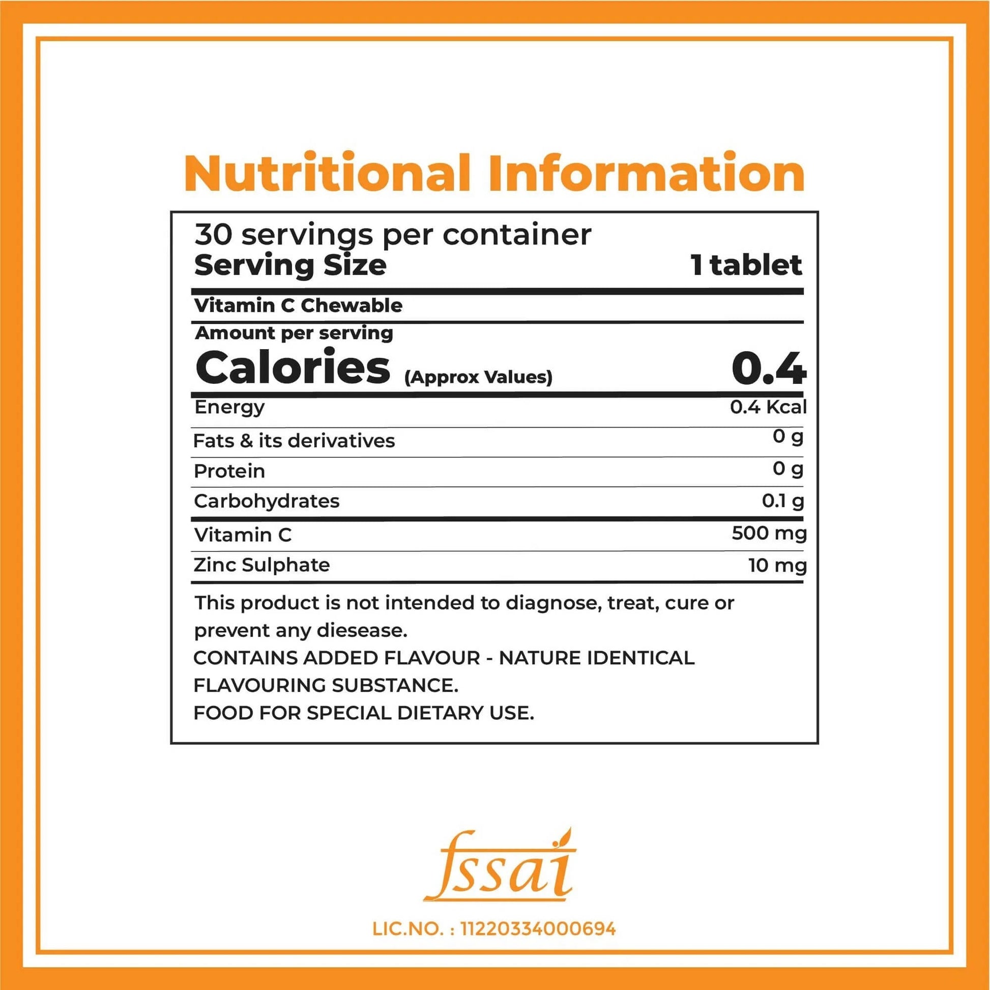 Boldfit Vitamin C 500mg Chewable Tablets (Tangy Orange Flavor)