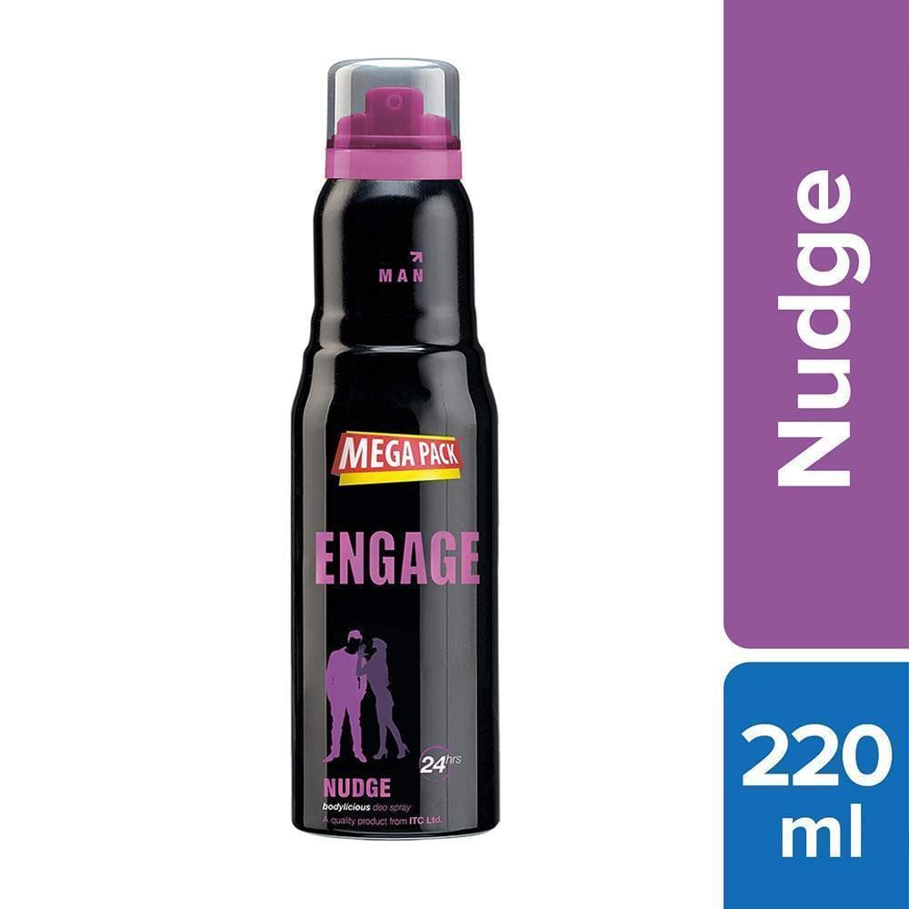 Engage Nudge Deodorant for Men Spicy and Woody, Skin Friendly (220 ml)