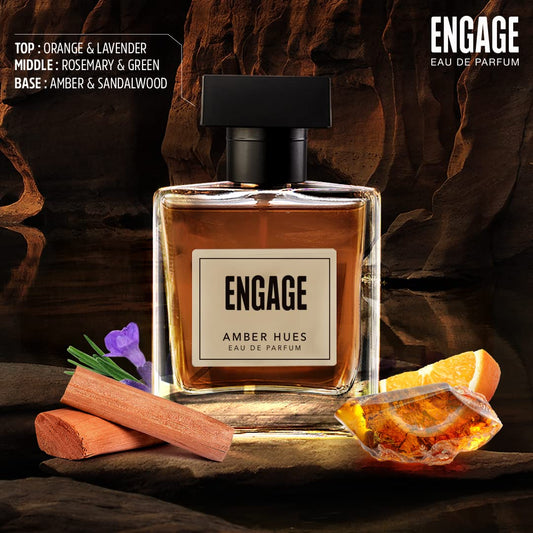 Engage Amber Hues Perfume For Men (100 ml), Free Tester (3 ml)