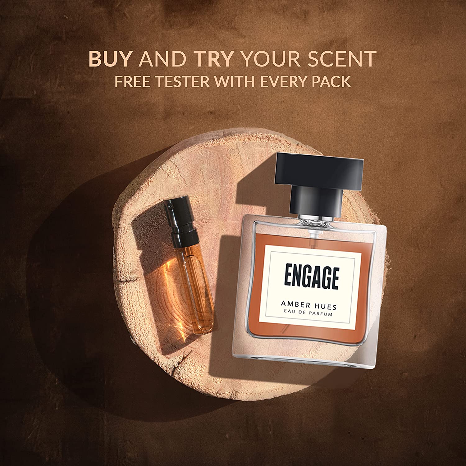 Engage Amber Hues Perfume For Men (100 ml), Free Tester (3 ml)