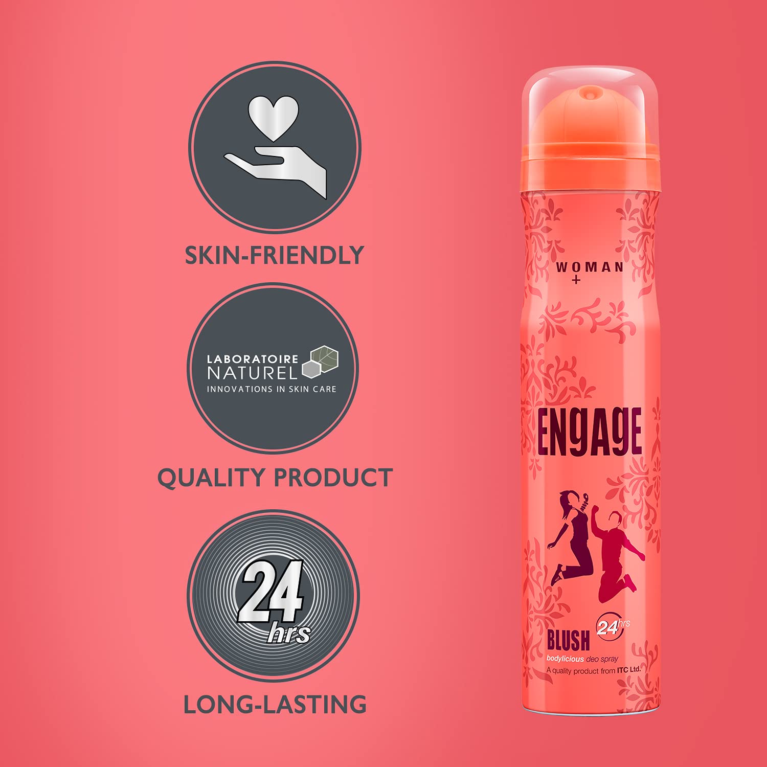 Engage Blush Deodorant For Women Fruity & Floral Skin Friendly (150 ml)