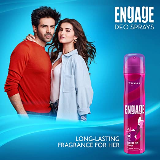 Engage Floral Zest Deodorant for Women Citrus and Floral, Skin Friendly (150 ml)
