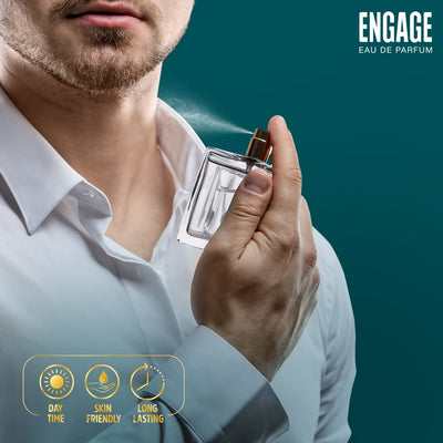 Engage Indigo Skies Perfume for Men Long Lasting, Fresh and Earthy Fragrance (100 ml)