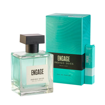 Engage Indigo Skies Perfume for Men Long Lasting, Fresh and Earthy Fragrance (100 ml)
