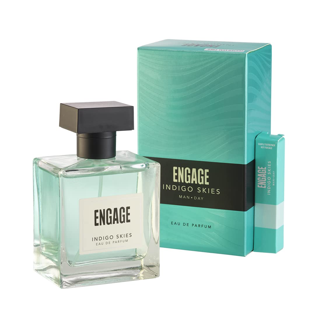 Engage Indigo Skies Perfume for Men Long Lasting, Fresh and Earthy Fragrance (100 ml)