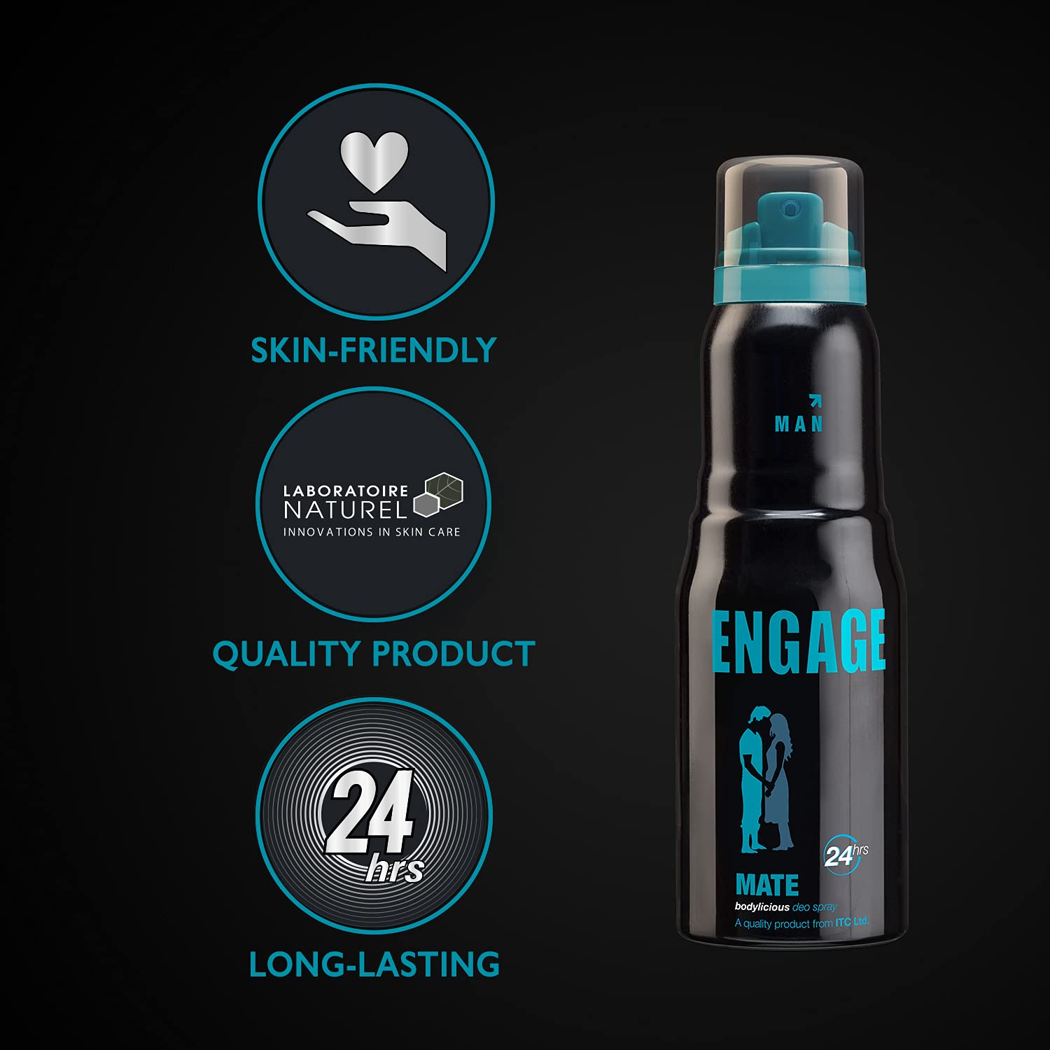 Engage Mate Deodorant For Men Citrus and Fresh, Skin Friendly (150 ml)