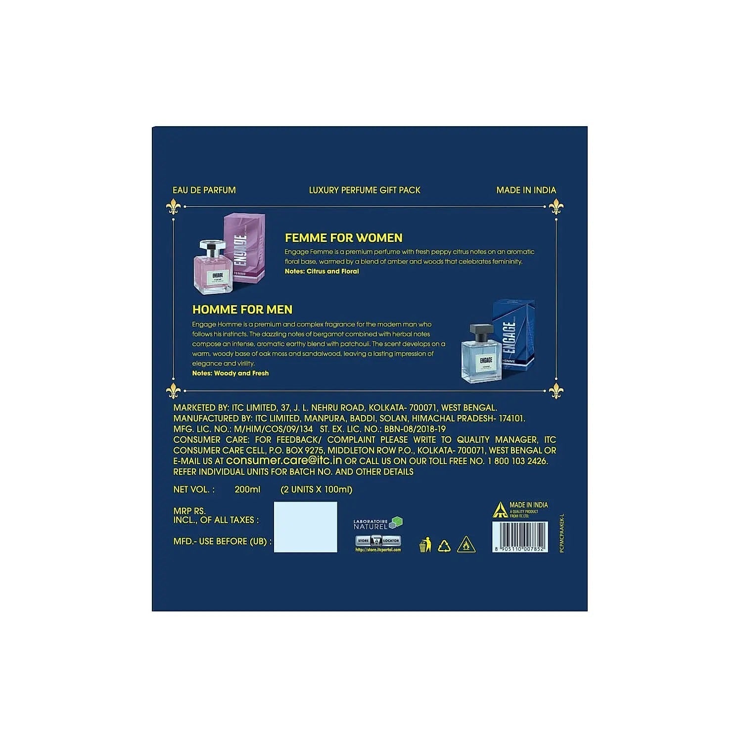 Engage Luxury Gift Set for Everyday for Men & Women, Long Lasting, Fresh & Floral (100 ml each)