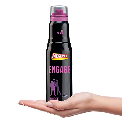Engage Nudge Deodorant for Men Spicy and Woody, Skin Friendly (220 ml)