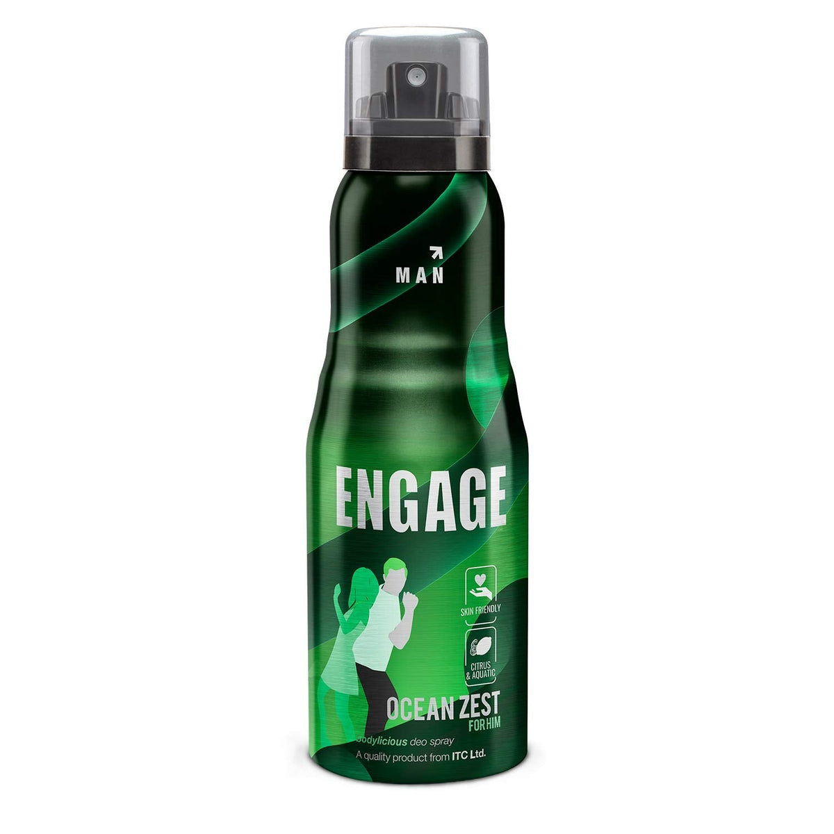 Engage Ocean Zest Deodorant for Men Citrus and Aquatic Skin Friendly Deo