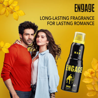 Engage Urge Deodorant For Men Citrus & Woody Skin Friendly (150 ml)