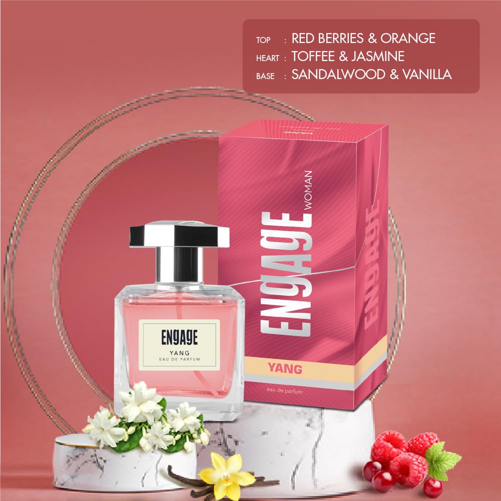 Engage Yang Eau De Parfum for Women Floral and Fruity Fragrance Skin Friendly (90 ml)