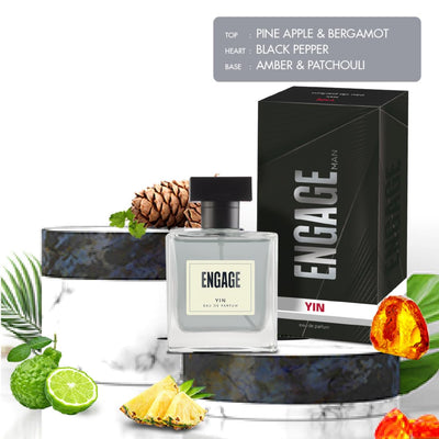 Engage Yin Eau De Perfume for Men Fruity & Floral Skin Friendly (90 ml)