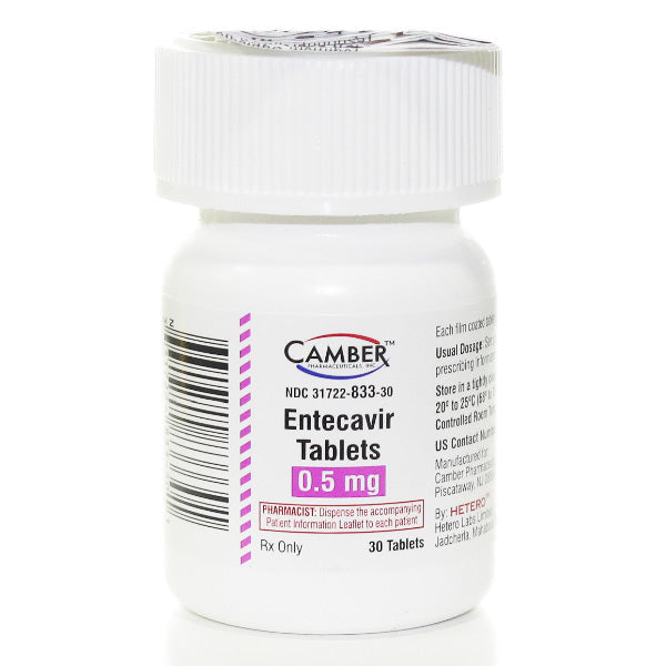 Entecavir Tablets 0.5 mg by Camber Pharma 30 Count (RX)