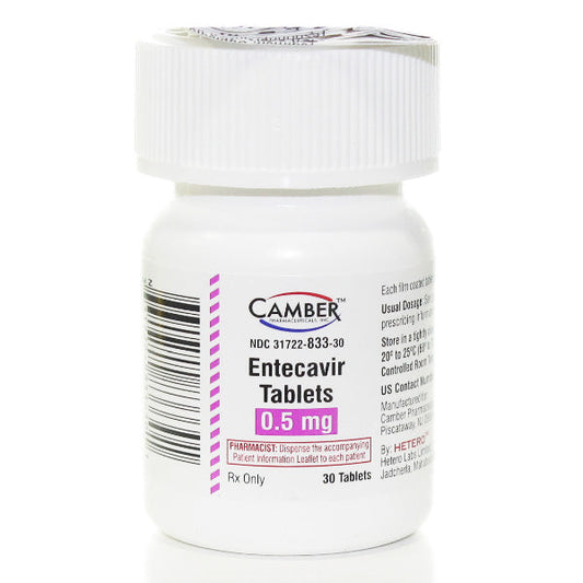Entecavir Tablets 0.5 mg by Camber Pharma 30 Count (RX)