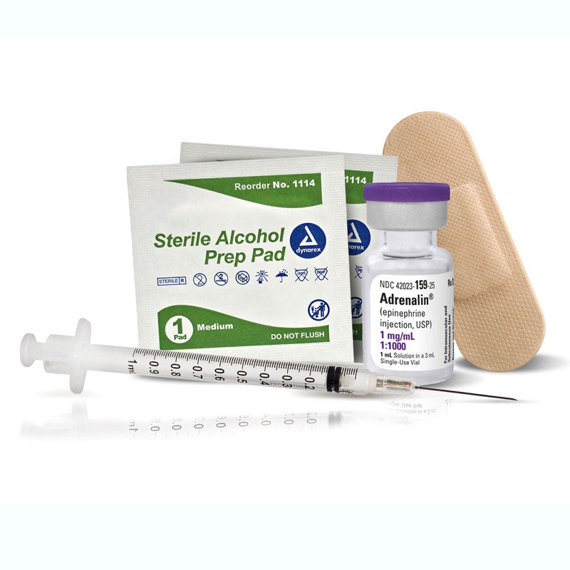 Epinephrine Convenience Kit with Syringe, Prep Pads (Rx)