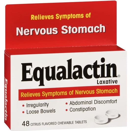 Equalactin Chewable Laxative for Nervous Stomach & Constipation 48 Count