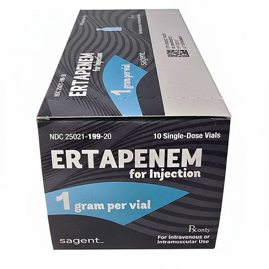 Ertapenem for Injection 1 gram Per Vial, Single-Dose Powder Vials 10/Box (RX)