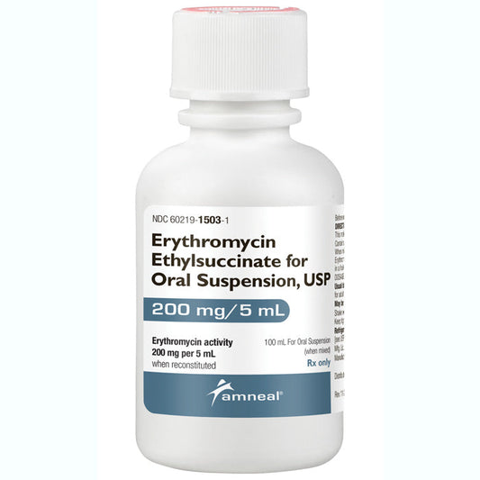 Erythromycin Ethylsuccinate Oral Solution 200 mg per 5 mL, 100 mL