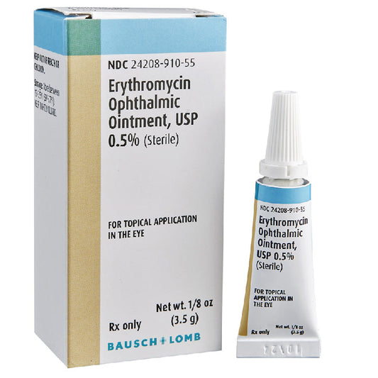 Erythromycin Eye Ointment 0.5%, Sterile 3.5 grams (Rx)