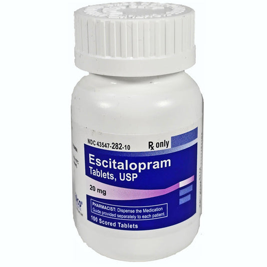Escitalopram Oxalate Tablets 20 mg by Solco, 100 Count (RX)