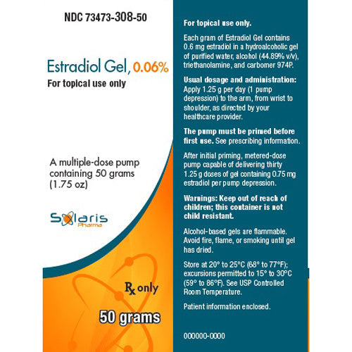 Estradiol Gel 0.06% Pump 37.5 gm by Solaris Pharma (RX)