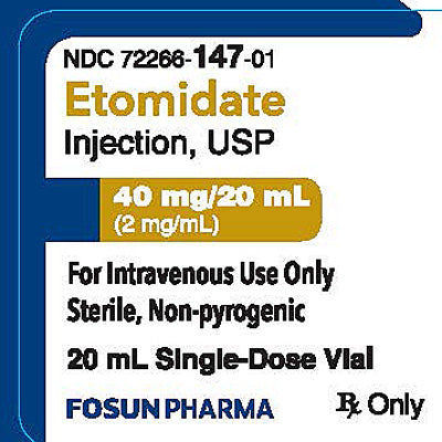 Etomidate Injection 40 mg/20 mL Anesthetic Single-dose Vials 20 mL EACH (Rx)
