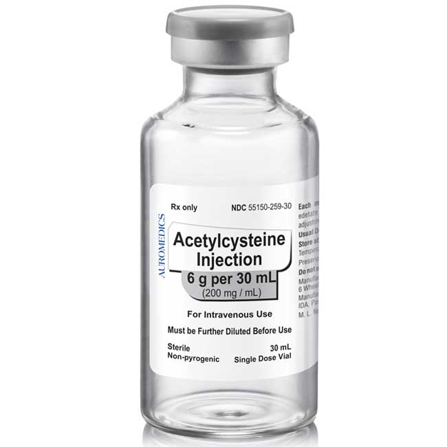 Acetylcysteine for Injection 6 g/30 mL Single-Dose Vial 30 mL x 4/Pack by Eugia (RX)